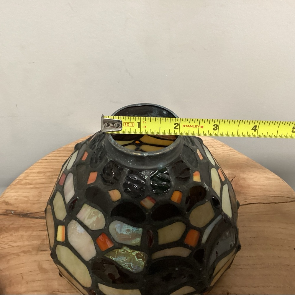 🟠 Beautiful Tiffany Style Stained Glass & Lead Joints Lamp Shade - Home Decor - Picture 15 of 16
